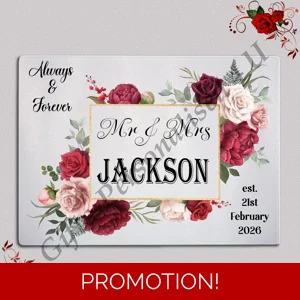 Personalised Glass Chopping Board - Mr & Mrs / Mr & Mr / Mrs & Mrs - Wedding / Anniversary etc - D.6