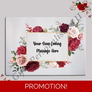 Personalised Glass Chopping Board - Flowers - D.1