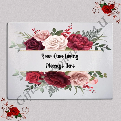 Personalised Glass Chopping Board - Flowers - D.2