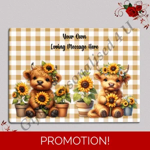 Personalised Glass Chopping Board - Highland Cow - D.5