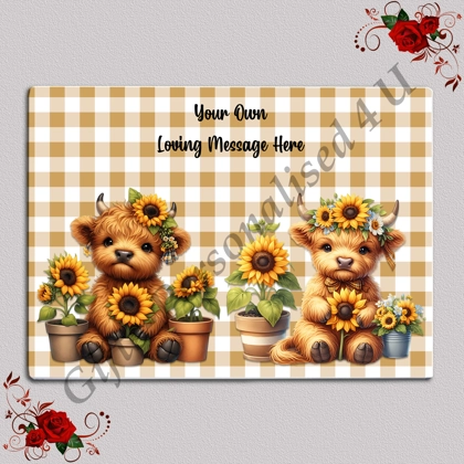 Personalised Glass Chopping Board - Highland Cow - D.5