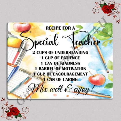 Designed Glass Chopping Board - Special Teacher - D.1
