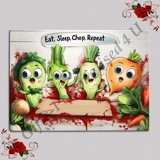 Designed Glass Chopping Board - Veggie..