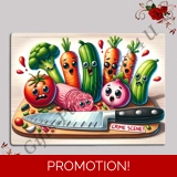 Designed Glass Chopping Board - Veggie..