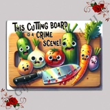 Designed Glass Chopping Board - Veggie..