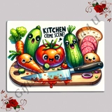 Designed Glass Chopping Board - Veggie..