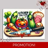 Designed Glass Chopping Board - Veggie..