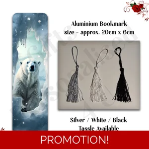 Designed Aluminium Bookmark - Book Lovers - Polar Bear - Design 1