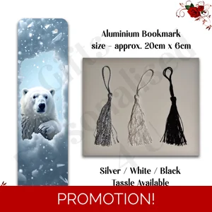 Designed Aluminium Bookmark - Book Lovers - Polar Bear - Design 3