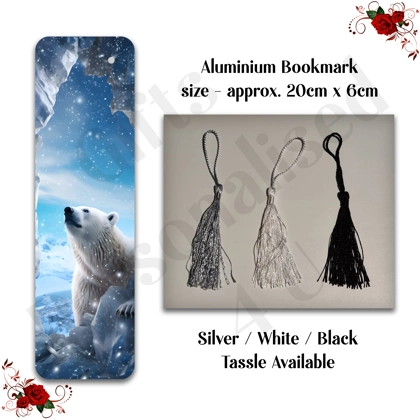 Designed Aluminium Bookmark - Book Lovers - Polar Bear - Design 4