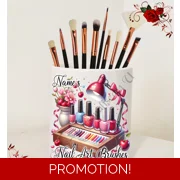 Personalised Ceramic Nail Art Brush Holder – Name’s Nail Art Brushes – Design 10
