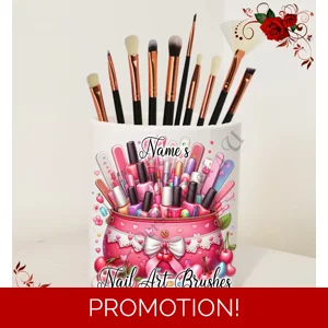 Personalised Ceramic Nail Art Brush Holder – Name’s Nail Art Brushes – Design 12