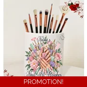 Personalised Ceramic Nail Art Brush Holder – Name’s Nail Art Brushes – Design 15