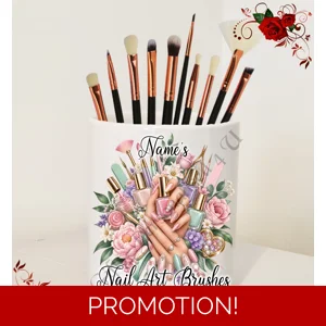 Personalised Ceramic Nail Art Brush Holder – Name’s Nail Art Brushes – Design 15