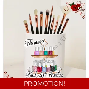Personalised Ceramic Nail Art Brush Holder – Name’s Nail Art Brushes – Design 1