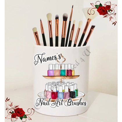 Personalised Ceramic Nail Art Brush Holder – Name’s Nail Art Brushes – Design 1