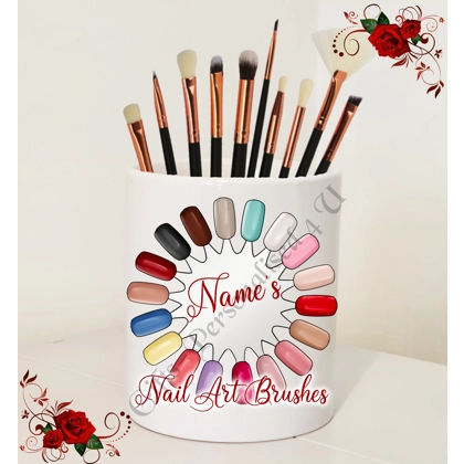 Personalised Ceramic Nail Art Brush Holder – Name’s Nail Art Brushes – Design 2