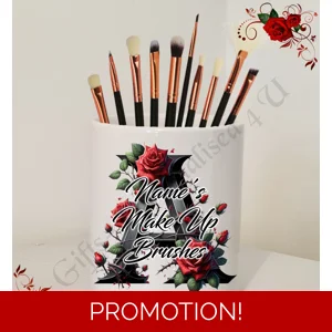 Personalised Ceramic Make Up Brush Holder – Initial - Name’s Make Up Brushes – D.2
