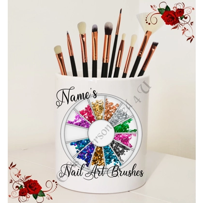 Personalised Ceramic Nail Art Brush Holder – Name’s Nail Art Brushes – Design 3