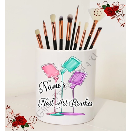 Personalised Ceramic Nail Art Brush Holder – Name’s Nail Art Brushes – Design 4