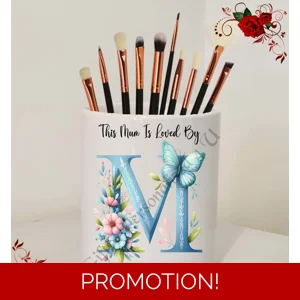Personalised Ceramic Make Up Brush Holder - This Mum / Mummy / Mam / Mom Is Loved By Name – D.56