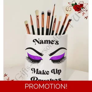 Personalised Ceramic Make Up Brush Holder – Name’s Make Up Brushes – Design 59