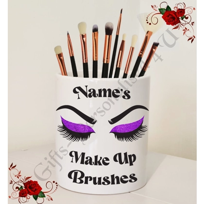 Personalised Ceramic Make Up Brush Holder – Name’s Make Up Brushes – Design 59