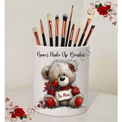 Personalised Ceramic Make Up Brush Holder - Valentine's / Love – Name’s Make Up Brushes – D.5