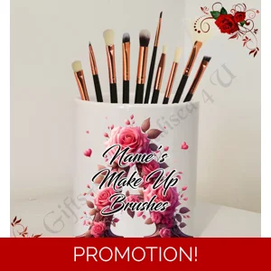 Personalised Ceramic Make Up Brush Holder – Initial - Name’s Make Up Brushes – D.5