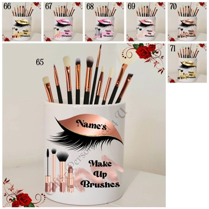 Personalised Ceramic Make Up Brush Holder – Name’s Make Up Brushes – Designs 65-71
