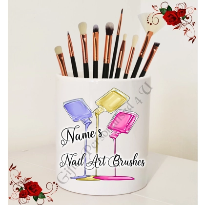 Personalised Ceramic Nail Art Brush Holder – Name’s Nail Art Brushes – Design 6