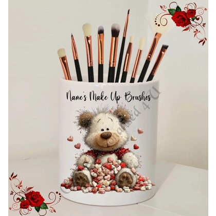 Personalised Ceramic Make Up Brush Holder - Valentine's / Love – Name’s Make Up Brushes – D.6