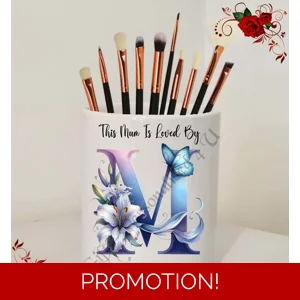 Personalised Ceramic Make Up Brush Holder - This Mum / Mummy / Mam / Mom Is Loved By Name – D.6