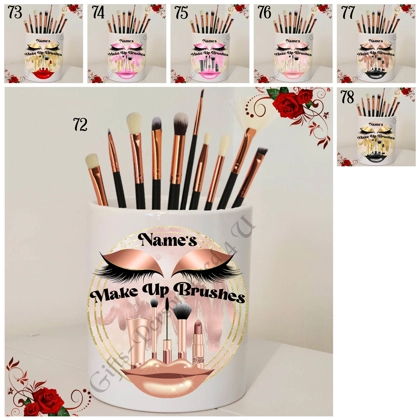 Personalised Ceramic Make Up Brush Holder – Name’s Make Up Brushes – Designs 72-78