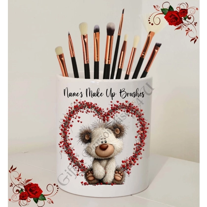 Personalised Ceramic Make Up Brush Holder - Valentine's / Love – Name’s Make Up Brushes – D.7