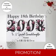 A5 or A4 Personalised Greeting Card - Flowers - Happy Birthday - Any Relation / Age / Name - D.10.1