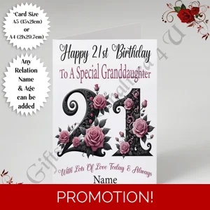A5 or A4 Personalised Greeting Card - Flowers - Happy Birthday - Any relation / Age / Name - D.10
