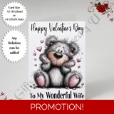 A5 or A4 Personalised Card - Happy Val..
