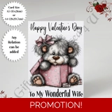 A5 or A4 Personalised Card - Happy Val..