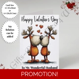 A5 or A4 Personalised Card - Happy Val..