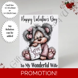 A5 or A4 Personalised Card - Happy Val..