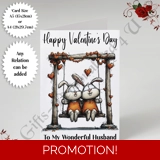 A5 or A4 Personalised Card - Happy Val..