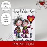 A5 or A4 Personalised Card - Happy Val..