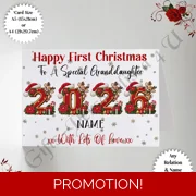 A5 or A4 Personalised Card - Baby - Happy First Christmas 2026 - Any Relation & Name - D.1