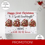 A5 or A4 Personalised Card - Baby - Happy First Christmas 2026 - Any Relation & Name - D.3
