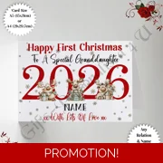 A5 or A4 Personalised Card - Baby - Happy First Christmas 2026 - Any Relation & Name - D.6