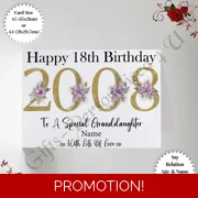 A5 or A4 Personalised Greeting Card - Flowers - Happy Birthday - Any Relation / Age / Name - D.2.1