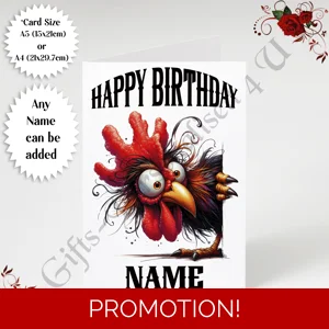 A5 or A4 Personalised Greeting Card - Happy Birthday - Humour - Quirky Peeking Animal - Name - D.22