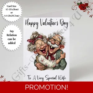 A5 or A4 Personalised Card - Happy Valentine's Day - Characters - Wife Husband etc - D.30