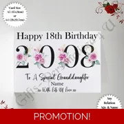 A5 or A4 Personalised Greeting Card - Flowers - Happy Birthday - Any Relation / Age / Name - D.3.1